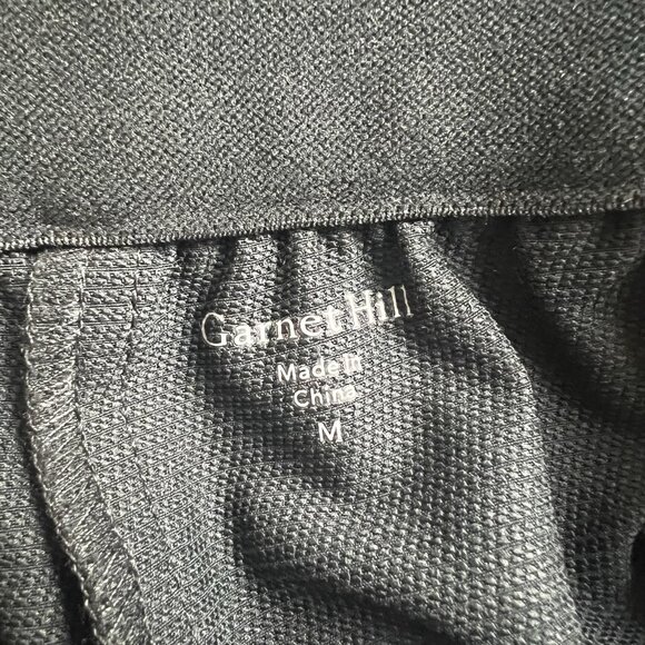 Garnet Hill Pants Black Elastic Waist Pull On Straight Leg Pleated Size Medium - Picture 9 of 14